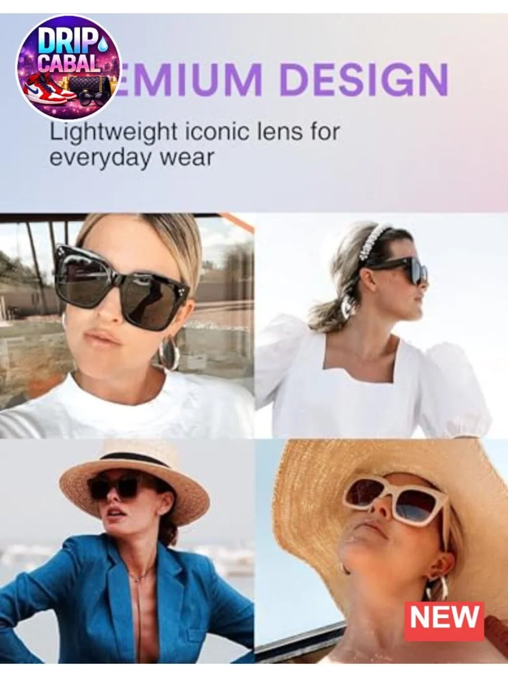 Oversized Retro Square Sunglasses Women UV400 50mm Vintage